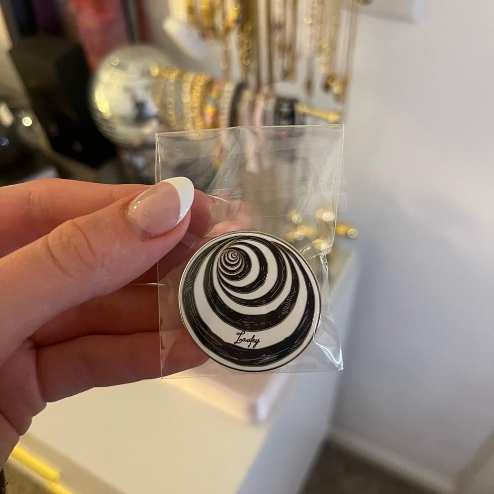 laufey midnight listening party enamel pin
